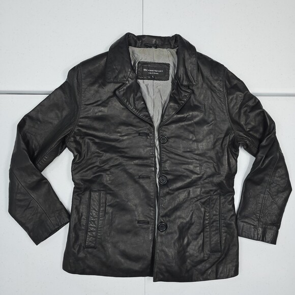 Beyond Sport California Jackets & Blazers - Worn Vintage 90s Beyond Sport California Lamb Leather Jacket Women L Button Up